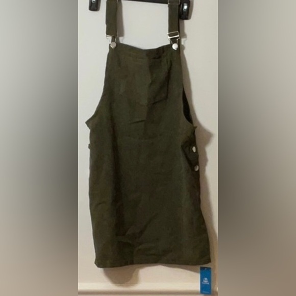 Cupshe Olive Corduroy Square Neck Overall Skirtalls Dress | New w/ Tags | Small - Picture 6 of 12